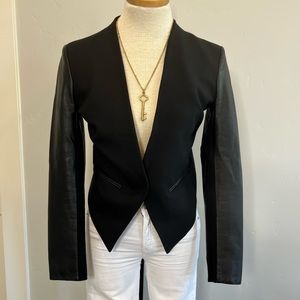 Vintage Helmut Lang Leather & Wool Tuxedo Jacket